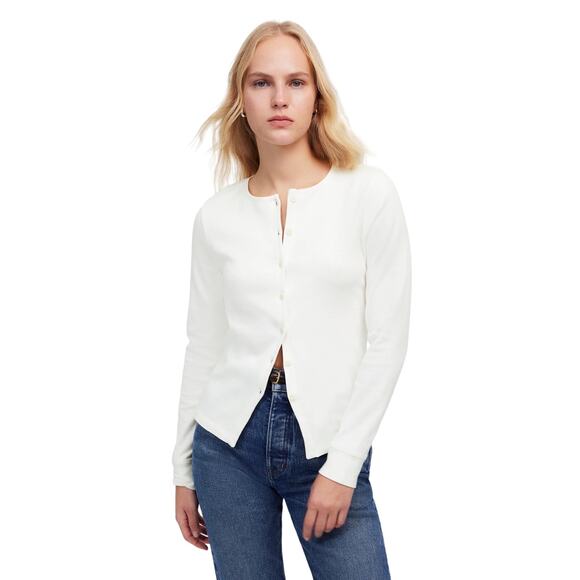 Madewell Black Cotton Blend Button Front Cardigan Sweater XS NWT - Picture 6 of 6